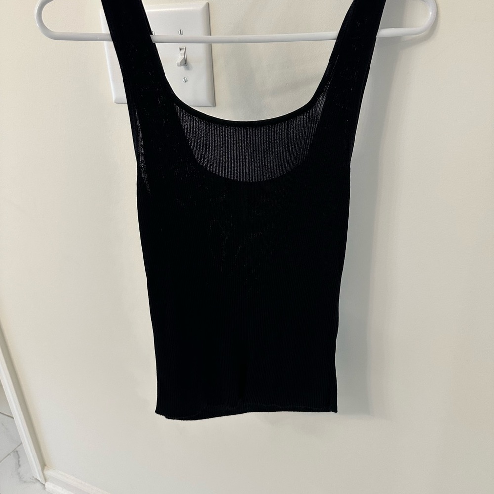 Madewell Black Ribbed Scoop Tank